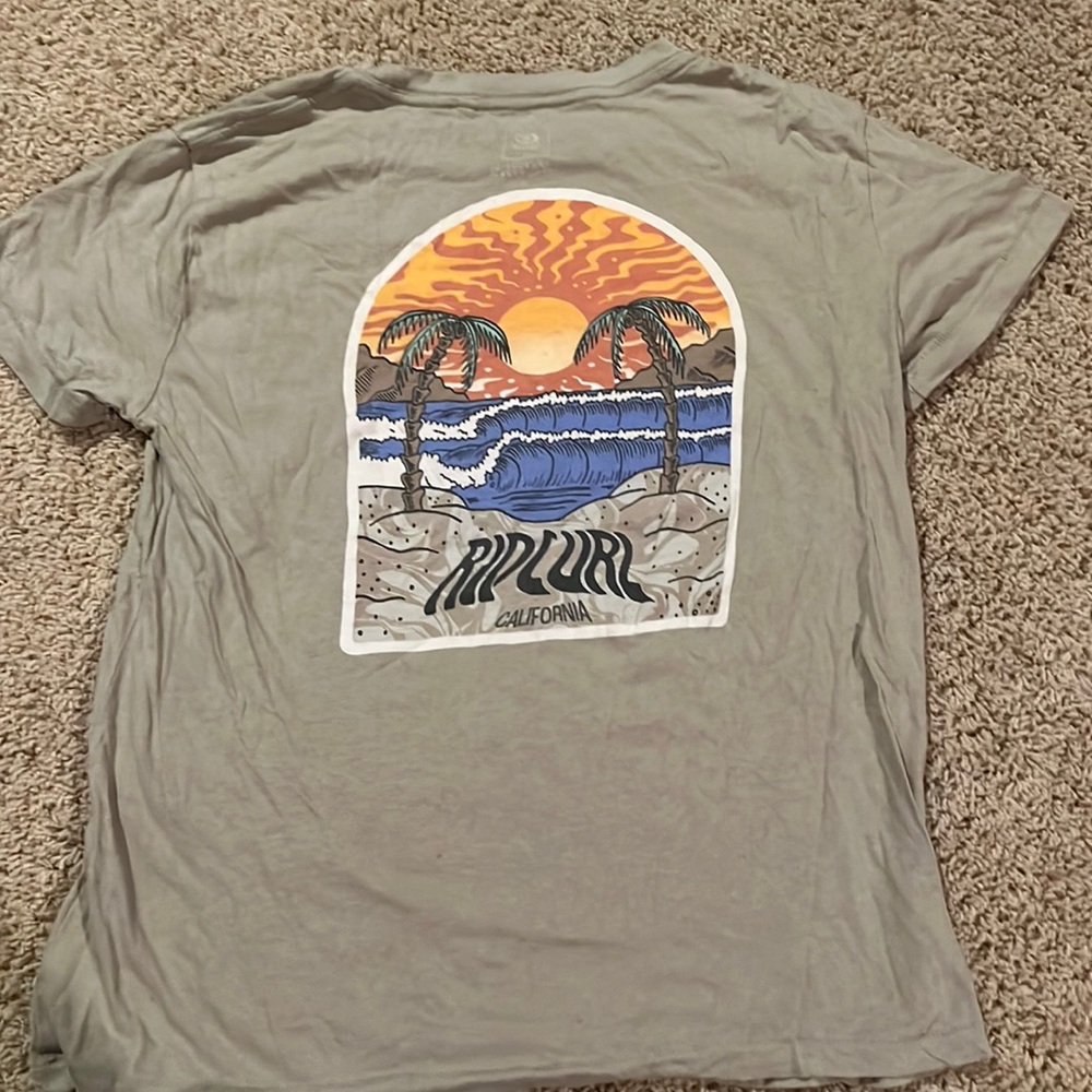 Rip Curl Sunset Tee Shirt Green Size XS